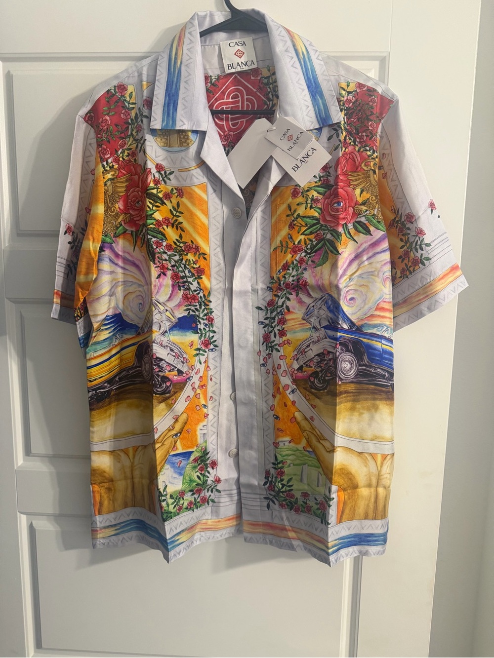 Casa Blanca Women's Multicolor Printed Short-Sleeve Button Shirt